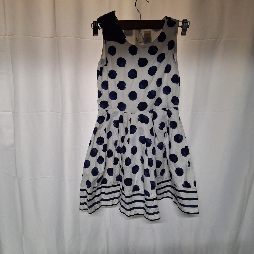 Gymboree Navy and White Polka Dot Dress